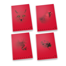 Füzet Pigna Monocromo Red A/4 tűzött 38 lapos kockás füzet