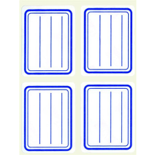  Füzetcímke, kék szegélyes, vonalas, 38x50 mm, 20 db, APLI füzet