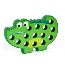  Fűzős türelemjáték -Zöld krokodil kreatív és készségfejlesztő