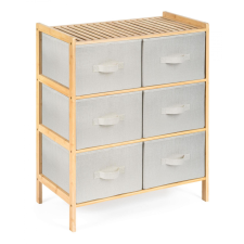 G21 Bambusz polc G21 6 kosárral, bézs színű bútor