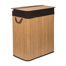  G21 bambusz szennyeskosár,105 l kapacitású, barna betéttel, elválasztó elemekkel bútor