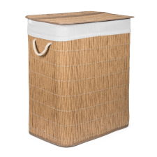  G21-es 105 literes szennyeskosár elválasztókkal, rattan utánzat, fehér betéttel bútor