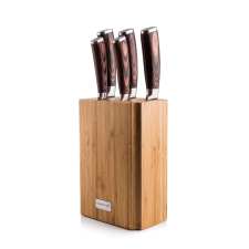 G21 Gourmet Nature 5 db-os késkészlet - bambusz tartóval kés és bárd