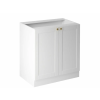 Gala-Meble Linea White D80 alsó konyhaszekrény, fehér / arany