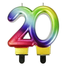 Galaxy színes számgyertya tortagyertya 20-as party kellék