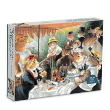 Galison puzzle Evezősök reggelije macskákkal 1000 db puzzle, kirakós