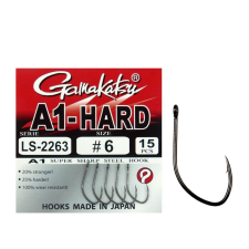Gamakatsu A1 LS-2263 EYED HOOKS BLACK 8-as horog