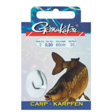 Gamakatsu CARP 3310F #8-0.25MM 60CM előkötött pontyozó horog horog