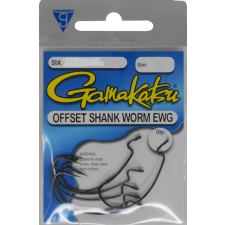 Gamakatsu WORM OFFSET EWG HOOKS BLACK # 5/0 horog
