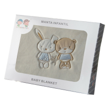  Gamberritos takaró - plüss 110x140cm maci és nyuszi kék 10601 babaágynemű, babapléd