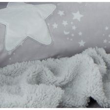 Gamberritos takaró plüss 80x110cm csillagos szürke 10721 babaágynemű, babapléd