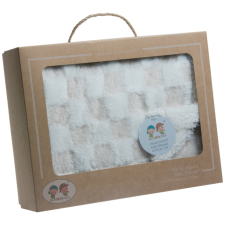  Gamberritos takaró plüss/sherpa kockás 80x110cm bézs 10760 babaágynemű, babapléd