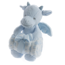 Gamberritos takaró - wellsoft 80x110cm - plüss játékkal sárkány kék 10574 babaágynemű, babapléd