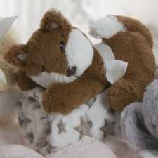 Gamberritos wellsoft takaró 80x110cm plüss játékkal róka barna 10899 babaágynemű, babapléd