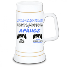 Gamer Apuka - Névre szóló - Kerámia Söröskorsó sörös pohár