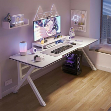  Gamer asztal minőségi íróasztal fehér 140x60x75 cm OTK-W3 íróasztal