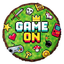 Gamer Game On fólia lufi 36 cm party kellék