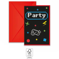 Gamer Gaming party meghívó 6 db-os party kellék