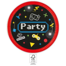 Gamer Gaming Party papírtányér 8 db-os 23 cm FSC party kellék