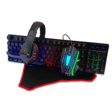 Gamer Készlet Billentyűzet Egér Egérpad Fejhallgató RGB JX-K1088 billentyűzet