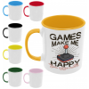  Games make me happy - Színes Bögre
