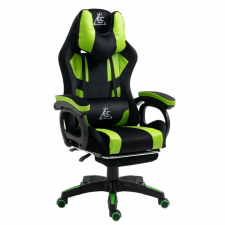 Gaming forgószék "diák" lábtartóval és masszázspárnával, zöld co23zie. forgószék
