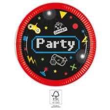 Gaming Party papírtányér 8 db-os 20 cm FSC party kellék