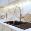 Gamma Awra konyhai csaptelep szálcsiszolt arany, beépíthető