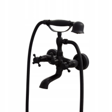 Gamma Retro rusztikus kádtöltő csaptelep + zuhanyrózsa - fekete csaptelep