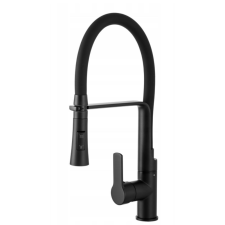  Gamma Vegas mosogató csaptelep - kivehető zuhanyfej - fekete csaptelep