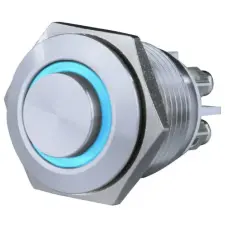 GAO 0083076302 Csengő nyomógomb beépíthető, fém, kék LED fénnyel csengő