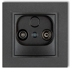 GAO 4124H MINI TV aljzat (átmenő 9dB), kerettel, metál grafit színben villanyszerelés