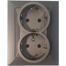 GAO 8715H OPAL süllyesztett dugalj, dupla, kerettel, grafit villanyszerelés