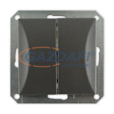GAO 8717H OPAL süllyesztett dupla váltókapcsoló keret nélkül, grafit villanyszerelés
