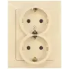 GAO 8726H OPAL süllyesztett dugalj, dupla, kerettel, bézs