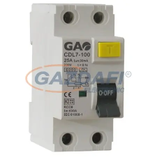 GAO GAO 5932H Fi relé 2P 40A 30mA, fehér villanyszerelés