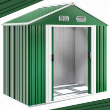 Gardebruk kerti tároló fészer fém kisház zöld 210x132x186 cm kerti tárolás