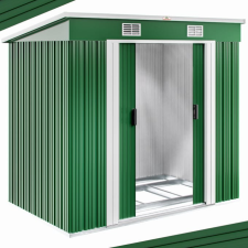 Gardebruk kerti tároló fészer kerti fémház 196x122x182cm zöld 990736 kerti tárolás