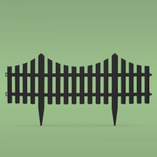 Garden Of Eden Virágágyás szegély, kerítés - 60x23 cm - fekete (11468J) kerti dekoráció