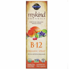 Garden of Life Vegán B-12 vitamin spray, málna ízű, 58ml B12 Garden of Life vitamin és táplálékkiegészítő