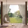  Garden rózsa mintás vízálló kerti függöny elkötővel Púder/krémszín 155x220 cm