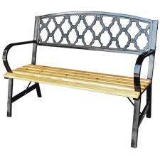 GardenLine dekoratív Kerti pad 120x56x85cm - barna-fekete kerti bútor
