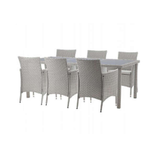  GardenLine kerti bútor szett – Asztal + 8 db szék – Szürke kerti bútor