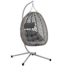  GardenLine összecsukható Függőfotel párnákkal - Szürke kerti bútor