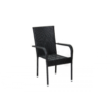 Gardenwell Bay fémvázas kerti szék, fekete kerti bútor