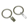 Gardinia Europa fém függönykarika csipesszel 19 mm-es fém karnishoz (10 db) - ezüst-szatén