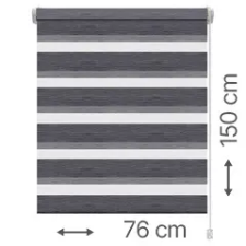 Gardinia Mini zebra roló - sávroló oldalfeszítéssel (Z744 szürke, csíkos) ablakra: 76x150 cm lakástextília