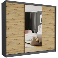  Gardróbszekrény Norvio I. 250x218x60 cm, antracit - artisan bútor