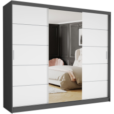  Gardróbszekrény Norvio I. 250x218x60 cm, antracit - fehér bútor