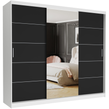  Gardróbszekrény Norvio I. 250x218x60 cm, fehér - fekete bútor